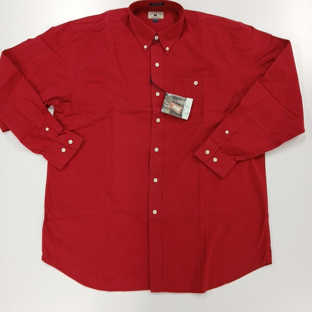 Men’s Cutter & Buck Maroon 100% Cotton Long Sleeves Shirt Size XL/TG 17.5" NWT!